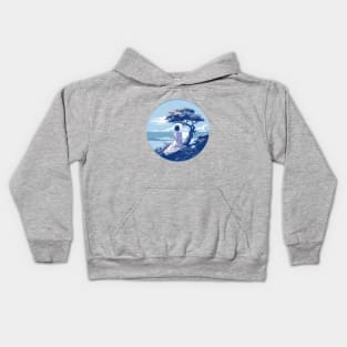 Girl Contemplating Shore Kids Hoodie